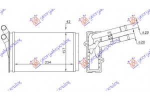 Ψυγειο Καλοριφερ (M) +/-ΑC (235x155) Skoda Superb 01-08 - 044506500