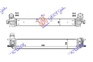 Ψυγειο Intercooler 1.6i 16V Βενζινη -1.5DCi-2.0DCi Πετρελαιο (690x112x80) Renault Laguna 07-15 - 067906210
