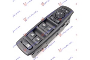 Διακοπτης ΠΑΡΑΘΥΡΩΝ/ΚΑΘΡΕΦΤΩΝ (Τετραπλός) (1 Φίσα/13 Pin) (ME Πλαισιο ΜΑΥΡΟ/ΜΙΚΡΟ) (ΜΕ ΑΝΑΔΙΠΛΩΣΗ) Αριστερα Renault Megane H/B - S.W. 08-14 - 068607172