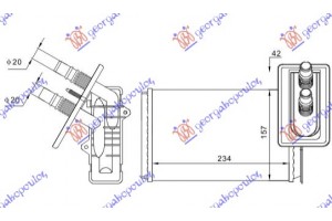 Ψυγειο Καλοριφερ (M) +/-AC (234x157) Nissan Kubistar 03-09 - 081906500