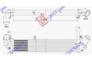 Ψυγειο INTER. 1,5 Dci (530x100x42) Nissan Kubistar 03-09 - 081906200