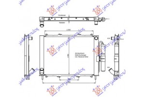 Ψυγειο Νερου & Α/C (ΕΝΣΩΜ)(51x38x3,8) Nissan Kubistar 03-09 - 081906335