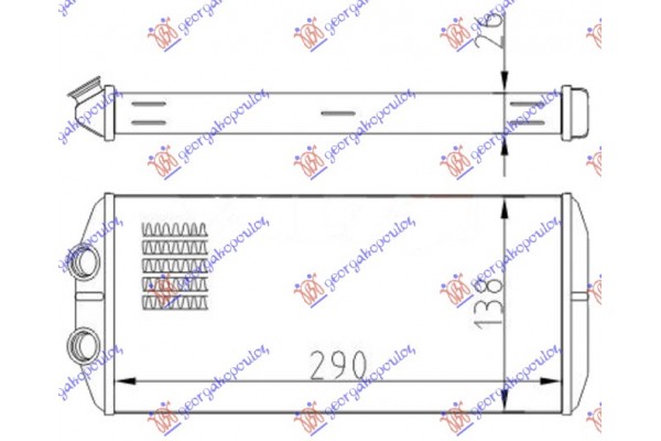 Ψυγειο Καλοριφερ (BR) (290x140x26) Τυπου Denso Peugeot Partner 15-19 - 638006500