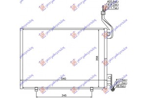 Ψυγειο A/C 1.6 Tdci Πετρελαιο (500x350x16) Ford Fiesta 08-13 - 072606410