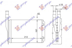 Ψυγειο Καλοριφερ (M) +/-ΑC (212x157) Renault Express 88-91 - 073206500
