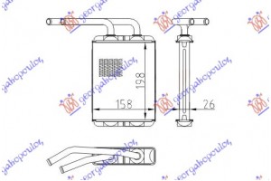 Ψυγειο Καλοριφερ (B) +/-AC (198x158) Tyπου DELPHI/HARRISON Renault Twingo 92-98 - 073806500