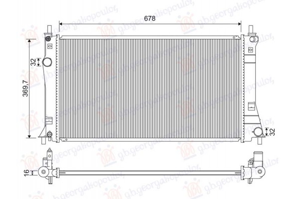 Ψυγειο 1.8-2.0i-16V (67.5x36.8) 09- (VALEO) Mazda 5 05-10 - 073906315