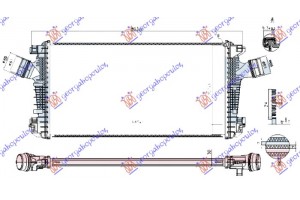 Ψυγειο Intercooler 2.0 Turbo Βενζινη 11- (665x360x30) Πaροχες Φ61 Opel Insignia 08-13 - 074406220