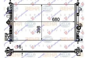 Ψυγειο 1.6-1.8 & Turbo +A/C(68x40) (MAHLE Behr Premium LINE) Opel Insignia 08-13 - 074406305