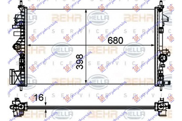 Ψυγειο 1.6-1.8 & Turbo +A/C(68x40) (MAHLE Behr Premium LINE) Opel Insignia 13-17 - 608006305