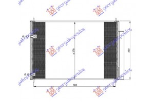 Ψυγειο A/C 1.3-1.4-1.6-1.8 Βενζινη - 1.4 D4D Πετρελαιο (600x370x16) Toyota Auris 06-10 - 074606400