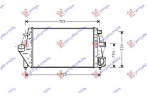 Ψυγειο INTER. 2,2 Td (600x378x34) Renault Laguna 98-00 - 016406200