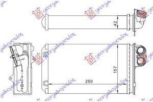 Ψυγειο Καλοριφερ (M) +/-ΑC (250x157) 99- Tyπου Valeo (ΧΩΡΙΣ ΣΩΛΗΝΕΣ) Peugeot 406 Coupe 96-05 - 021106520