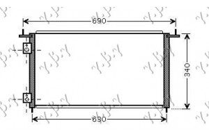 Ψυγειο A/C 2.0 TYPE-R Βενζινη (615x330x16) Honda Civic H/B-L/B 01-04 - 076106410
