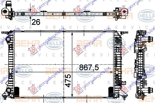 Ψυγειο 1.8 TFSI-2.0 TFSi/2.0 Tdi (ΑΥΤΟΜΑΤΟ) (72x47.7) (MAHLE BEHR) Audi Q5 12-16 - 133006325