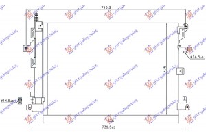 Ψυγειο A/C ΒΕΝΖΙΝΗ-ΠΕΤΡΕΛΑΙΟ 06- (635x436x16) Volvo XC90 03-14 - 077106410