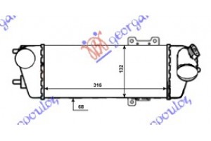 Ψυγειο Intercooler 1.6-2.0 Crdi Πετρελαιο (315x127) Kia Ceed 3D 07-10 - 039006200