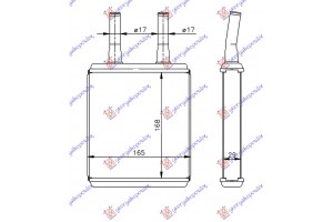 Ψυγειο Καλοριφερ (B) +/-ΑC (168x165) Hyundai Accent Sdn 99-02 - 015506500