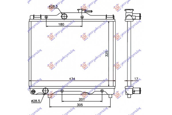 Ψυγειο 1.0-1.3 (32,5x43,5) Toyota Starlet (EP 80) 90-95 - 078706310