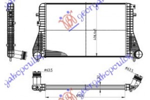 Ψυγειο INTERC. ΒΕΝ-ΠΕΤ (61,5x40,5x32)Φ60 Skoda Octavia 5 04-08 - 023606220