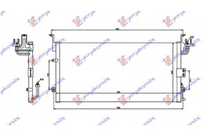 Ψυγειο A/C (720x340x16) Hyundai Sonata 92-96 - 081806400