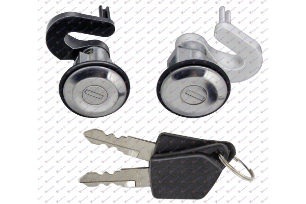 Αφαλος Πορτας ΕΜΠ. 5Π Σετ (2 ΤΕΜ.) Με Κλειδι (ΚΥΡΤΟ Κλιπ ΝΤΙΖΑΣ) Peugeot 106 96-03 - 010607210