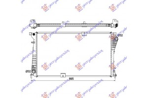Ψυγειο Νερου 2.0-2.5 Dci Πετρελαιο (780x450x26) Παροχες Διαγωνια (ΜΕ START-STOP) Nissan Primastar 06-16 - 081606330