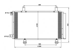 Ψυγειο A/C ΒΕΝΖΙΝΗ-ΠΕΤΡΕΛΑΙΟ (590x340x16) Suzuki SX4 07-13 - 083706400