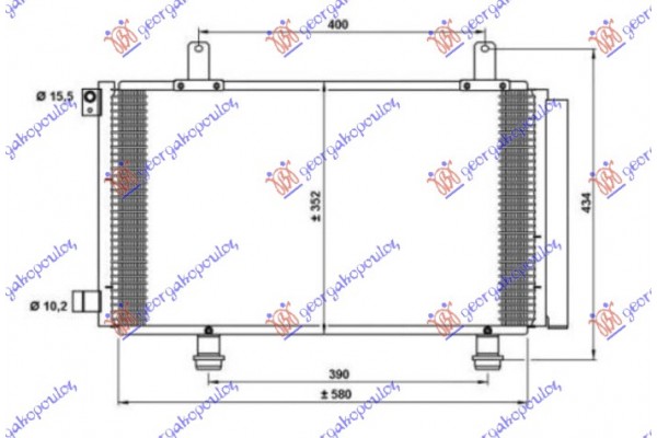 Ψυγειο A/C Βενζινη - Πετρελaιο (590x340x16) (KOYO) Fiat Sedici 07- - 014106405