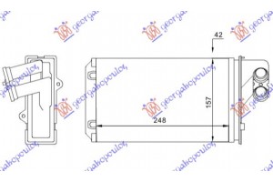 Ψυγειο Καλοριφερ (M) +/-ΑC (248x157) -99 Tyπου Βεηr (ΧΩΡΙΣ ΣΩΛΗΝΕΣ) Peugeot 406 Coupe 96-05 - 021106500