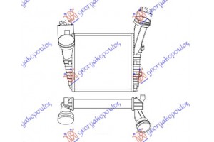 Ψυγειο Intercooler 3.0 Tfsi ΒΕΝΖ. - 3.0Tdi ΠΕΤΡ. (288x292x50) (Φ66/54) Κολαρα Δεξια Audi Q7 06-09 - 069106201