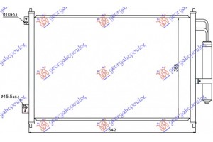 Ψυγειο A/C 07- ΒΕΝΖΙΝΗ-ΠΕΤΡΕΛΑΙΟ (610x390x16) Nissan X-TRAIL 01-14 - 085506410
