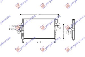 Ψυγειο A/C -92 (59.7x30.5x2.5)(PAK.12MΜ) Nissan Primera (P10) SDN-L/B -96