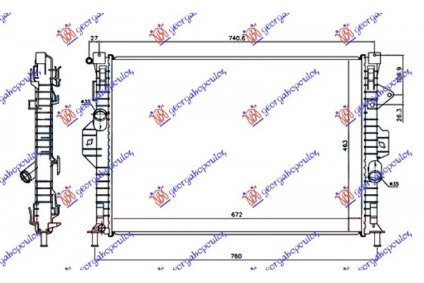 Ψυγειο Νερου 2.5 Turbo Βενζινη ΜΗΧΑΝΙΚΟ-ΑΥΤΟΜΑΤΟ (670x460) Ford Kuga 08-13 - 086306330