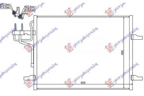 Ψυγειο A/C Βενζινη - Πετρελaιο (585x470x16) (KOYO) Ford Kuga 08-13 - 086306405