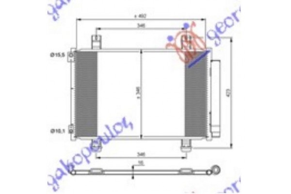 Ψυγειο A/C 1.0-1.2 Βενζινη (550x350x16) (KOYO) Opel Agila 08-14 - 084906405