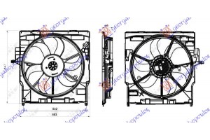 Βεντιλατερ Ψυγειου Κομπλε 3.0 Βενζινη (520mm) (400W) (3 pins) Bmw X5 (E70) 07-10 - 093306465