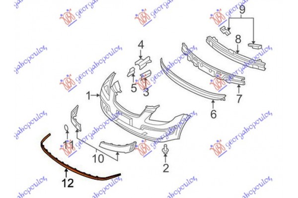 Σποιλερ Προφυλακτηρα Εμπρος (Γ) Kia Rio 05-11 - 094606380