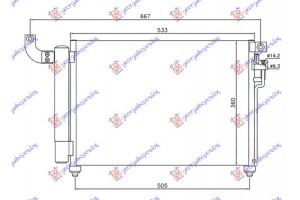 Ψυγειο A/C Πετρελαιο (51x36x16) Kia Rio 05-11 - 094606410