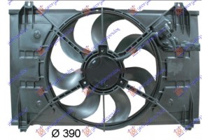 Βεντιλατερ Ψυγειου Νερου Κομπλε Βενζινη (390mm) (ΟΒΑΛ ΦΙΣΑ) Kia Rio 05-11 - 094606460