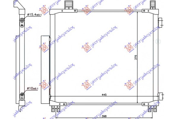 Ψυγειο A/C 1.0 12v-1.3 Vvti Βενζινη - 1.4 D4D Πετρελαιο (415χ375χ16) Toyota Iq 09-16 - 095106400