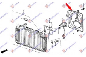 Καλυμμα Βεντιλατερ Ψυγειου ΜΕΤΑΛ. Honda Civic Sedan 84-85