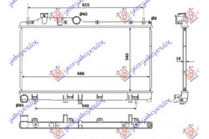 Ψυγειο 2.0-2.5 Βενζ (34x68,5x16) Subaru Impreza 08-14 - 095906300