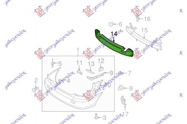 Αντιθορυβικο ΠΡΟΦΥΛ. Πισω 4Π Kia Rio 02-05 - 096405000