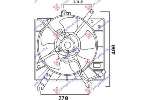 Βεντιλατερ Ψυγειου ΚΟΜΠ. Benzinh Kia Rio 02-05 - 096406440