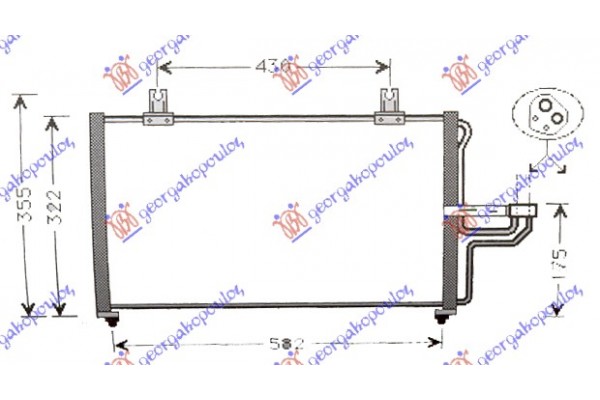 Ψυγειο A/C Βενζινη (58x28.2) Kia Sephia 98-01 - 073706400