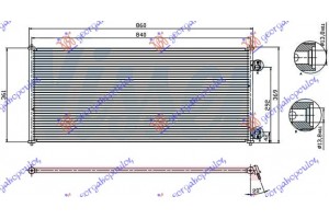 Ψυγειο Α/C ΒΕΝΖ-ΠΕΤΡ (80,5x36) Ford Transit 00-06 - 097306400
