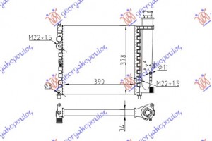 Ψυγειο 1.1-1.9cc+/-A/C(39x38) Peugeot 309 86-93 - 098106300