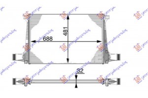 Ψυγειο Intercooler 2.0 Tfsi Βενζινη - 3.0 Tdi Πετρελαιο (690x480x32) Audi Q7 15-19 - 125106205