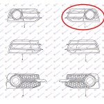 Διχτυ Προφυλακτηρα Εμπρος Ακραιο (ΜΕ Τρυπα ΠΡΟΒΟΛΕΑ) Με Χρωμιο Αριστερα Audi A1 10-14 - 127004802